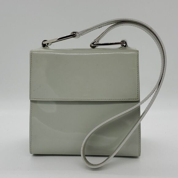 Furla Italian Gray Shoulder Bag Flap Over Small - Picture 1 of 10